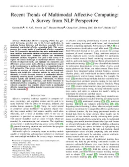 Recent Trends of Multimodal Affective Computing: A Survey from NLP
  Perspective