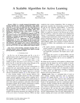 A Scalable Algorithm for Active Learning