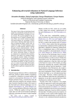 Enhancing adversarial robustness in Natural Language Inference using
  explanations