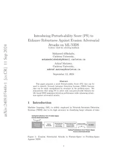 A Novel Perturb-ability Score to Mitigate Evasion Adversarial Attacks on Flow-Based ML-NIDS