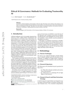 Ethical AI Governance: Methods for Evaluating Trustworthy AI
