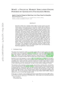 MarS: a Financial Market Simulation Engine Powered by Generative Foundation Model