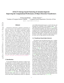 ENACT: Entropy-based Clustering of Attention Input for Reducing the Computational Needs of Object Detection Transformers