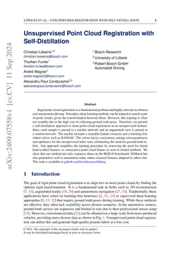 Unsupervised Point Cloud Registration with Self-Distillation