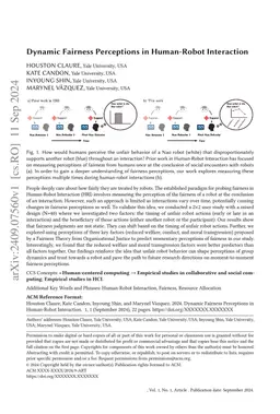 Dynamic Fairness Perceptions in Human-Robot Interaction