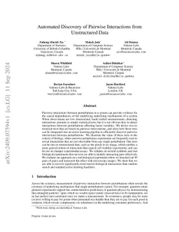 Automated Discovery of Pairwise Interactions from Unstructured Data