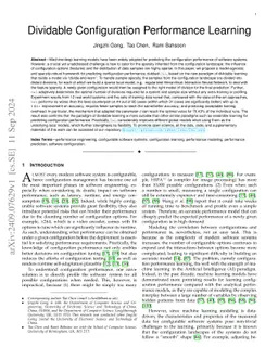 Dividable Configuration Performance Learning
