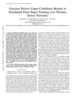 Gaussian Process Upper Confidence Bounds in Distributed Point Target
  Tracking over Wireless Sensor Networks