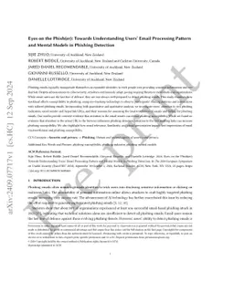 Eyes on the Phish(er): Towards Understanding Users' Email Processing
  Pattern and Mental Models in Phishing Detection