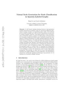 Virtual Node Generation for Node Classification in Sparsely-Labeled
  Graphs