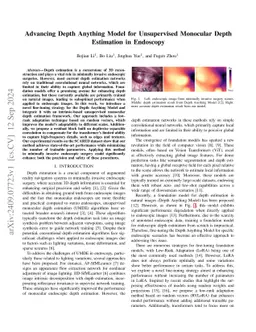 Advancing Depth Anything Model for Unsupervised Monocular Depth Estimation in Endoscopy