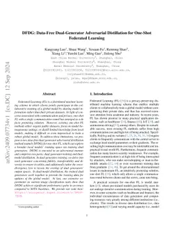 DFDG: Data-Free Dual-Generator Adversarial Distillation for One-Shot
  Federated Learning