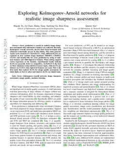 Exploring Kolmogorov-Arnold networks for realistic image sharpness
  assessment