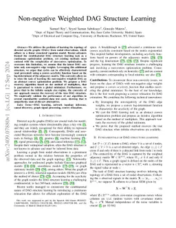 Non-negative Weighted DAG Structure Learning