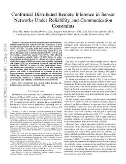Conformal Distributed Remote Inference in Sensor Networks Under Reliability and Communication Constraints
