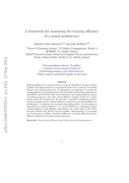 A framework for measuring the training efficiency of a neural
  architecture