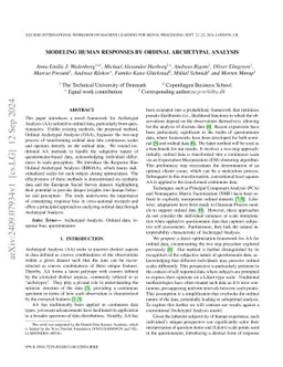 Modeling Human Responses by Ordinal Archetypal Analysis