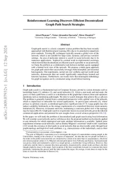 Reinforcement Learning Discovers Efficient Decentralized Graph Path
  Search Strategies