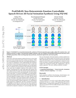 ProbTalk3D: Non-Deterministic Emotion Controllable Speech-Driven 3D Facial Animation Synthesis Using VQ-VAE