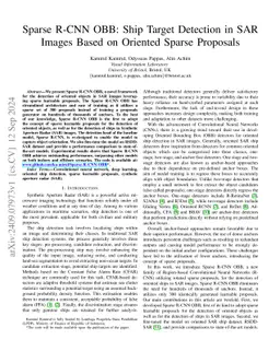 Sparse R-CNN OBB: Ship Target Detection in SAR Images Based on Oriented Sparse Proposals