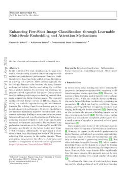 Enhancing Few-Shot Image Classification through Learnable Multi-Scale Embedding and Attention Mechanisms