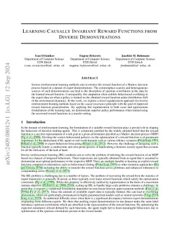 Learning Causally Invariant Reward Functions from Diverse Demonstrations