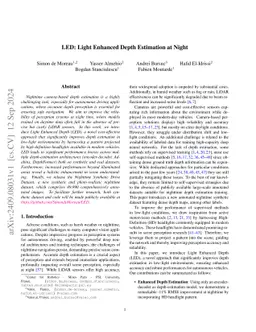 LED: Light Enhanced Depth Estimation at Night