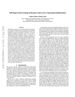 Self-Supervised Learning of Iterative Solvers for Constrained Optimization