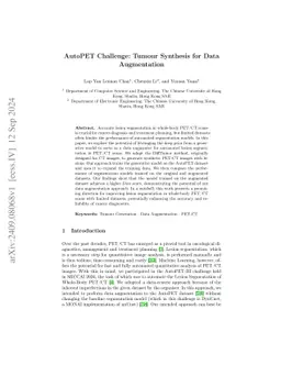 AutoPET Challenge: Tumour Synthesis for Data Augmentation