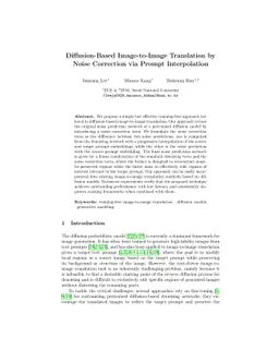Diffusion-Based Image-to-Image Translation by Noise Correction via
  Prompt Interpolation
