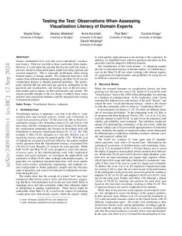 Testing the Test: Observations When Assessing Visualization Literacy of
  Domain Experts