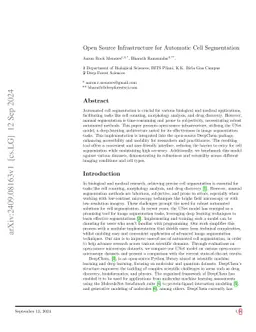 Open Source Infrastructure for Automatic Cell Segmentation