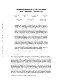 Adaptive Language-Guided Abstraction from Contrastive Explanations