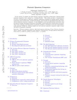 Photonic Quantum Computers