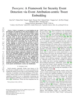 Tweezers: A Framework for Security Event Detection via Event
  Attribution-centric Tweet Embedding