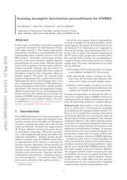 Learning incomplete factorization preconditioners for GMRES