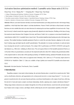 Activation function optimization method: Learnable series linear units
  (LSLUs)