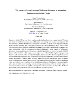 The Impact of Large Language Models on Open-source Innovation: Evidence from GitHub Copilot