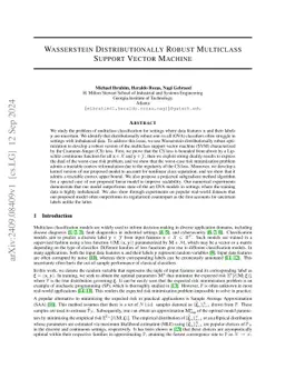 Wasserstein Distributionally Robust Multiclass Support Vector Machine