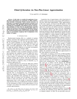 Fitted Q-Iteration via Max-Plus-Linear Approximation