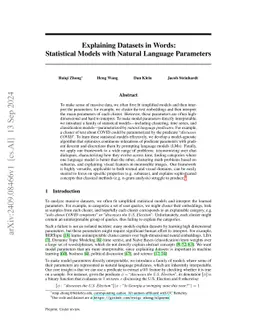 Explaining Datasets in Words: Statistical Models with Natural Language Parameters