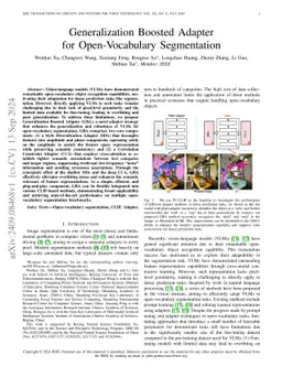 Generalization Boosted Adapter for Open-Vocabulary Segmentation