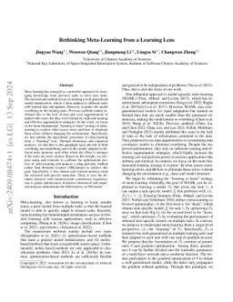 Rethinking Meta-Learning from a Learning Lens