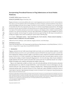 Incorporating Procedural Fairness in Flag Submissions on Social Media
  Platforms