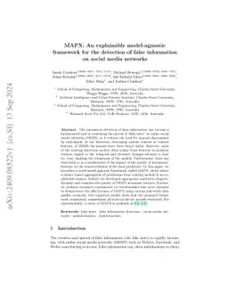 MAPX: An explainable model-agnostic framework for the detection of false
  information on social media networks