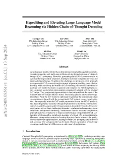 Expediting and Elevating Large Language Model Reasoning via Hidden
  Chain-of-Thought Decoding