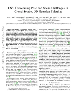 CSS: Overcoming Pose and Scene Challenges in Crowd-Sourced 3D Gaussian
  Splatting