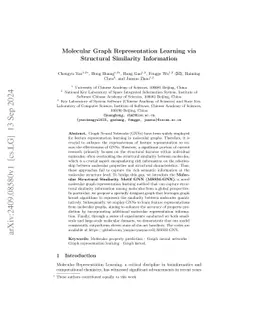 Molecular Graph Representation Learning via Structural Similarity
  Information