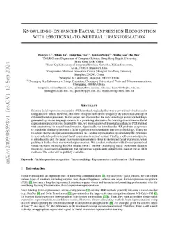 Knowledge-Enhanced Facial Expression Recognition with
  Emotional-to-Neutral Transformation