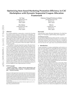 Optimizing Item-based Marketing Promotion Efficiency in C2C Marketplace
  with Dynamic Sequential Coupon Allocation Framework